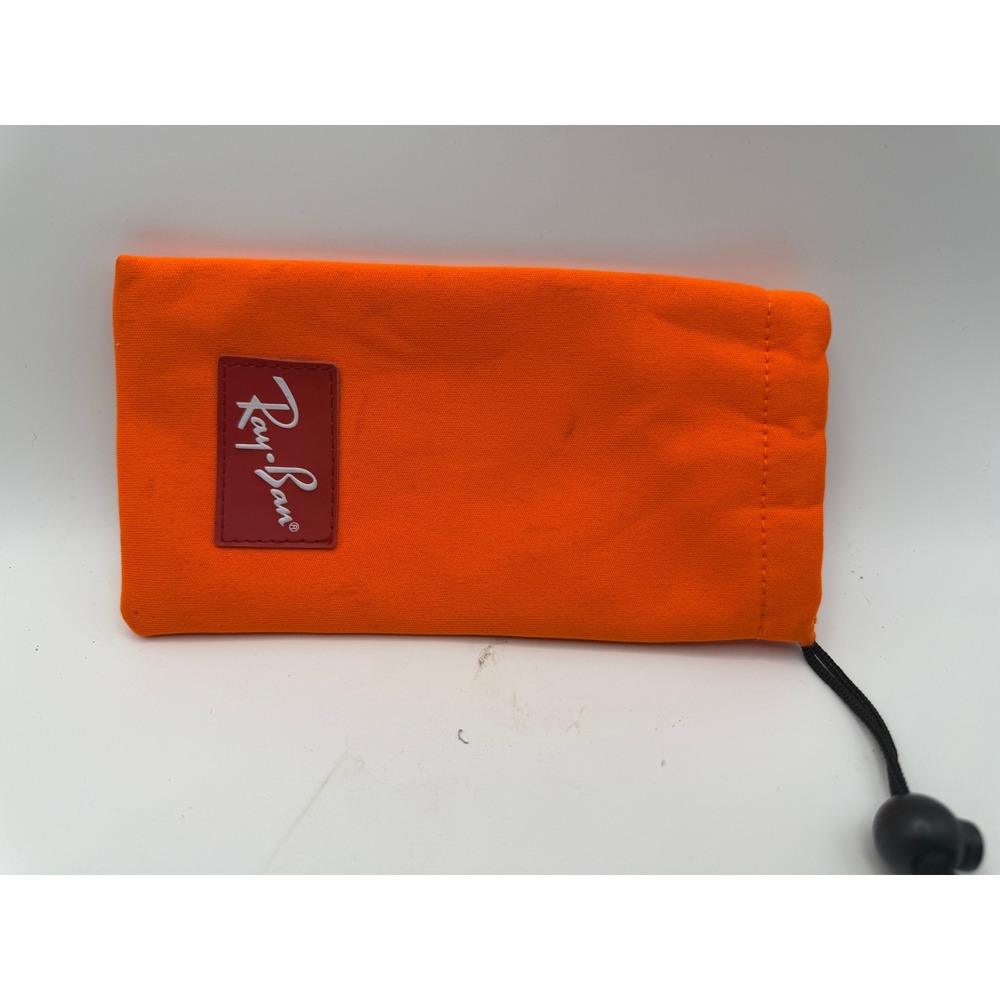 Ray-Ban Sunglasses Pouch Unisex OS Orange Good Drawstring Soft Case Logo Patch